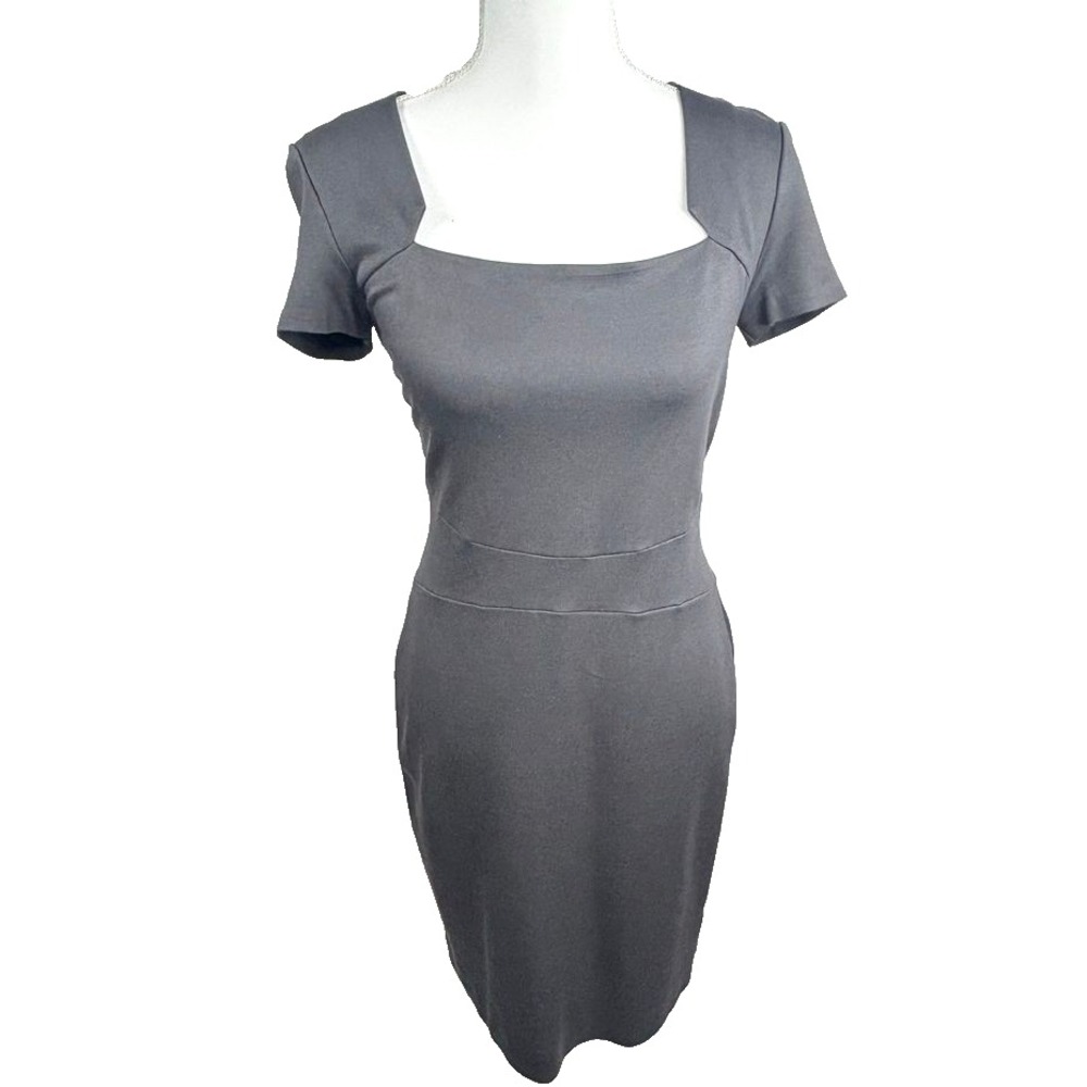 Banana Republic Short Sheath Dress Bodycon Gray Sz 4‎ Career Office Midi